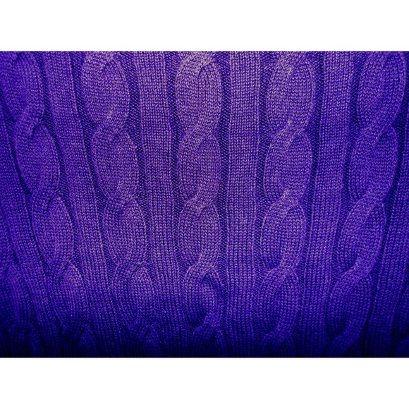 LOFT Purple Cable Knit 3/4 Sleeve Sweater Women's XS / #1225 - Picture 5 of 6